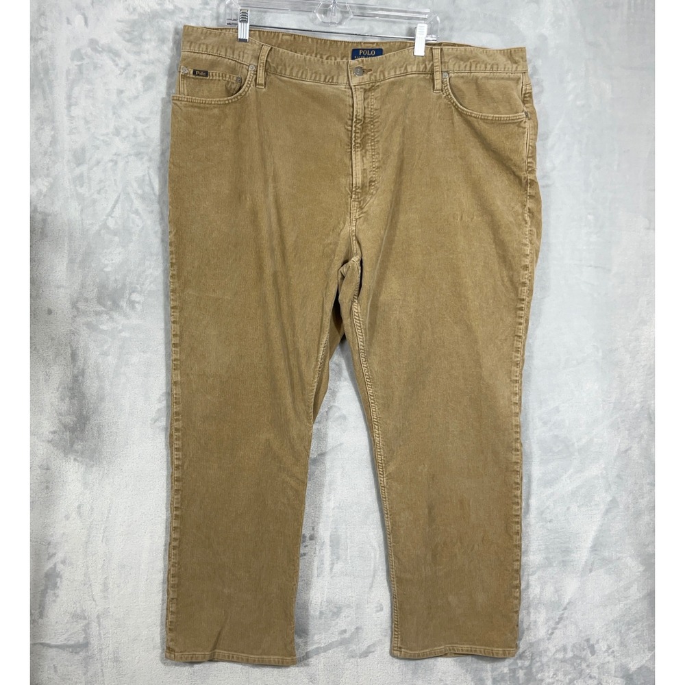 Polo Ralph Lauren Men Pants 46Bx30 (Actual 29) Tan Corduroy Straight Leg Stretch